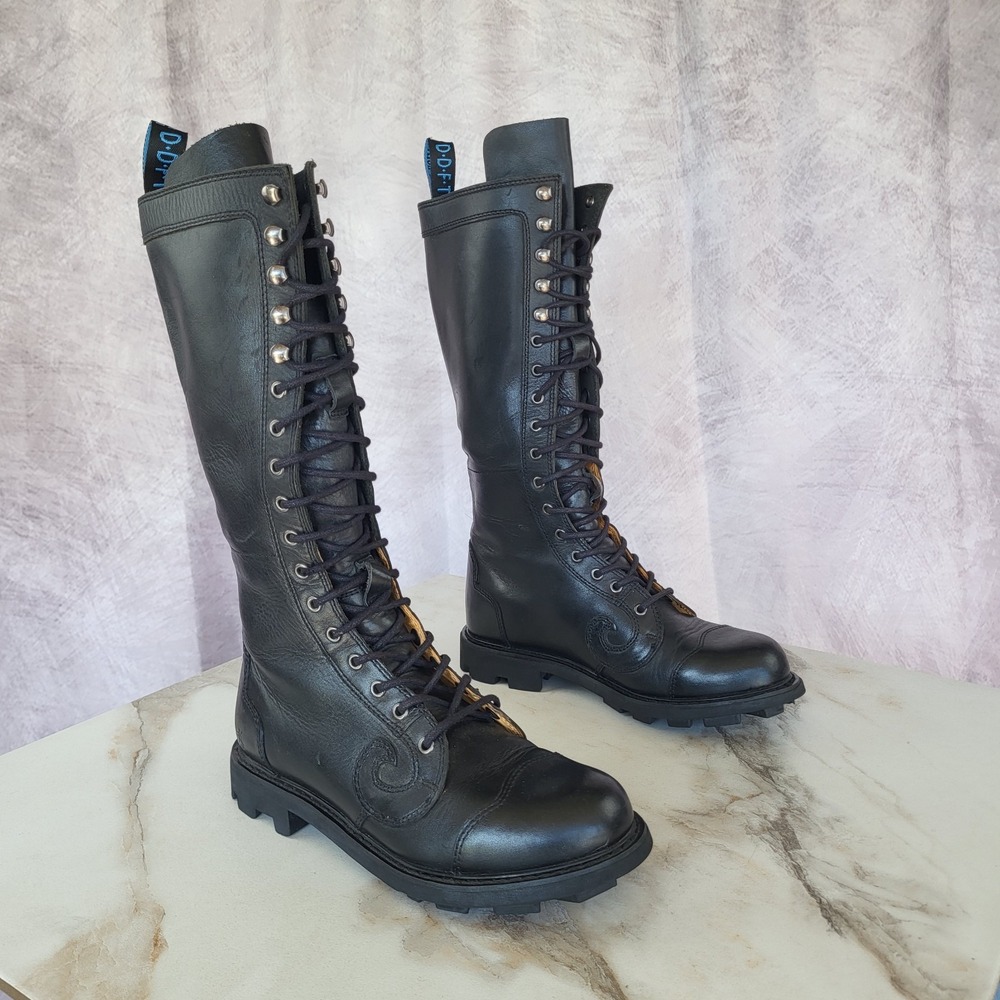 John Vluevog x The Seventh Heaven Lace Up Knee High Punk Grunge Men's Size 8